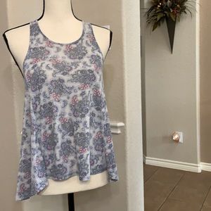 American Eagle Outfitters blue floral print tank top M